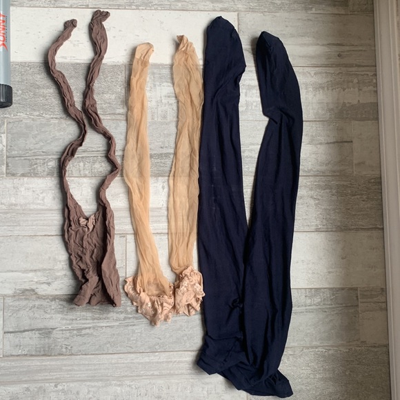 Woman’s Pantyhose Black Stockings Duo Textured High Waist Waistband ~30Den Thick - Picture 10 of 14